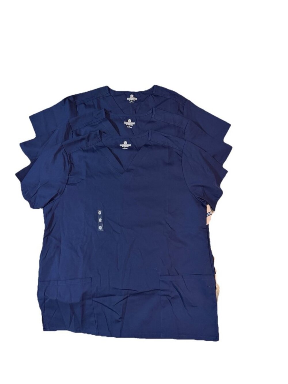 Lot Bundle of 3: White Swan V-neck Short Sleeve Women’s Scrub Tops -Large- Navy
